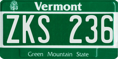 VT license plate ZKS236