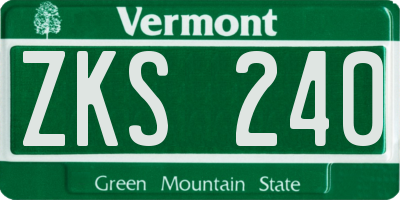 VT license plate ZKS240