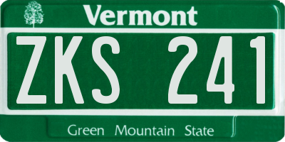 VT license plate ZKS241