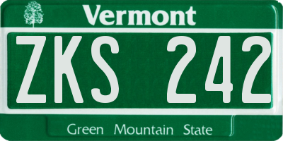 VT license plate ZKS242