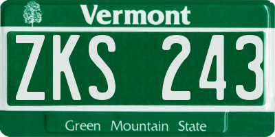 VT license plate ZKS243