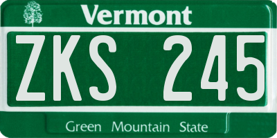 VT license plate ZKS245