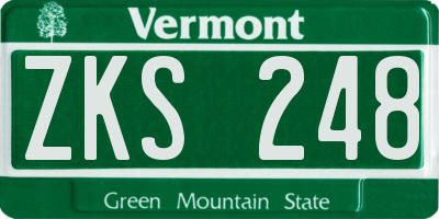 VT license plate ZKS248