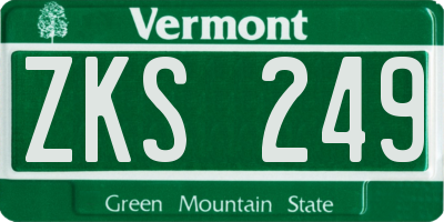 VT license plate ZKS249