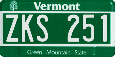 VT license plate ZKS251