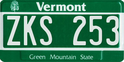 VT license plate ZKS253