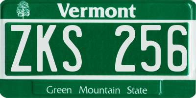 VT license plate ZKS256