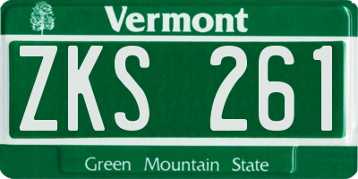 VT license plate ZKS261