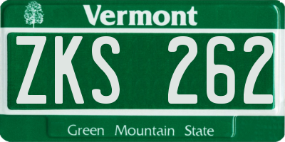 VT license plate ZKS262