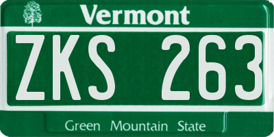 VT license plate ZKS263