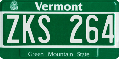 VT license plate ZKS264