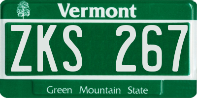 VT license plate ZKS267