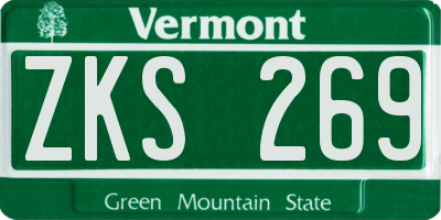 VT license plate ZKS269