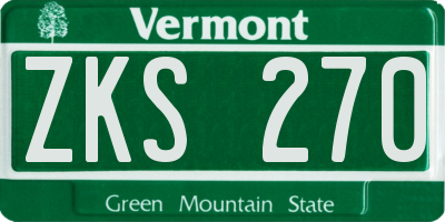 VT license plate ZKS270