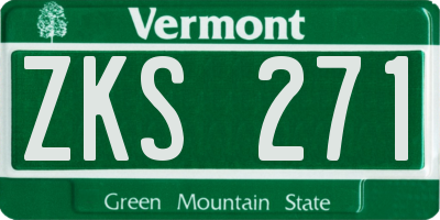 VT license plate ZKS271
