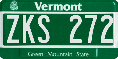 VT license plate ZKS272