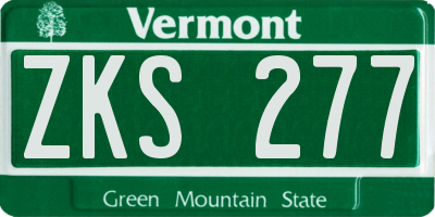 VT license plate ZKS277