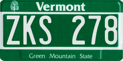 VT license plate ZKS278