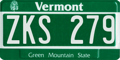 VT license plate ZKS279