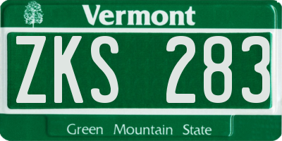 VT license plate ZKS283