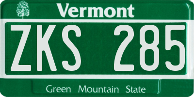 VT license plate ZKS285