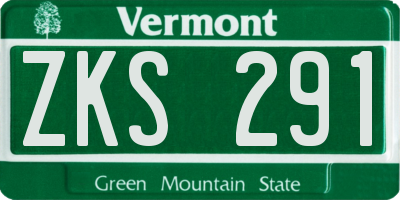 VT license plate ZKS291