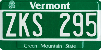 VT license plate ZKS295