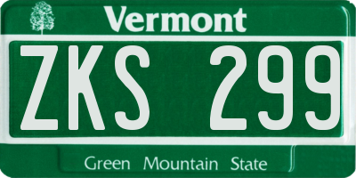VT license plate ZKS299