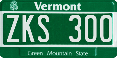 VT license plate ZKS300