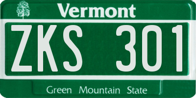 VT license plate ZKS301
