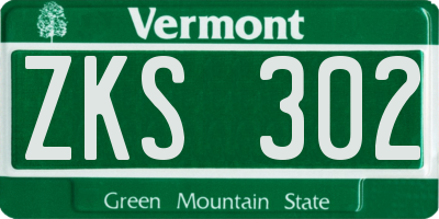 VT license plate ZKS302