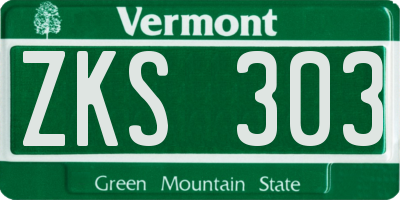 VT license plate ZKS303