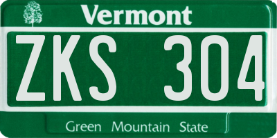 VT license plate ZKS304
