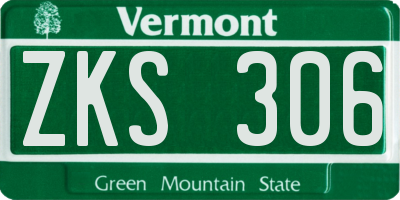VT license plate ZKS306
