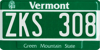 VT license plate ZKS308