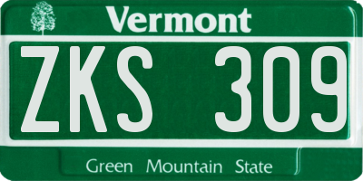 VT license plate ZKS309