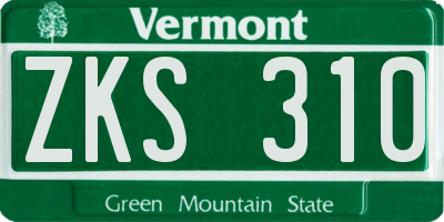 VT license plate ZKS310