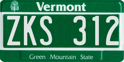 VT license plate ZKS312