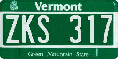 VT license plate ZKS317