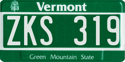 VT license plate ZKS319
