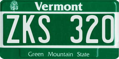 VT license plate ZKS320