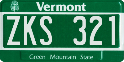 VT license plate ZKS321