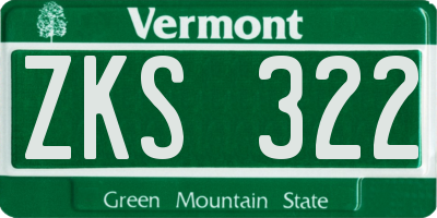 VT license plate ZKS322