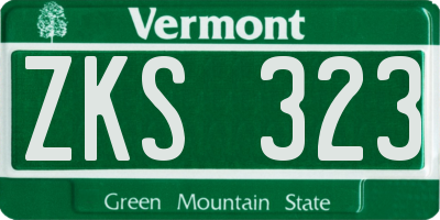 VT license plate ZKS323