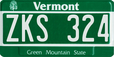 VT license plate ZKS324