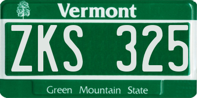 VT license plate ZKS325