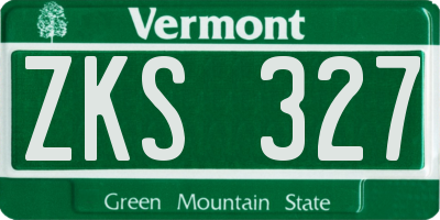 VT license plate ZKS327