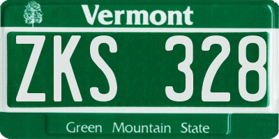 VT license plate ZKS328