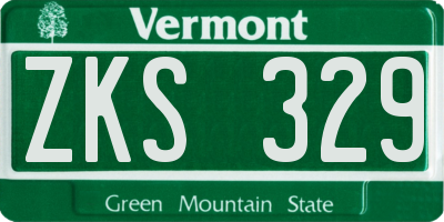 VT license plate ZKS329