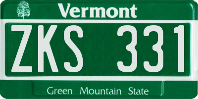 VT license plate ZKS331